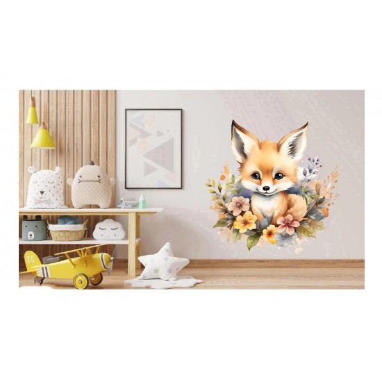 Sticker decorativ, Vulpe, Maro, 60 cm, 1351STK-4 Sticker decorativ, Vulpe, Maro, 60 cm, 1351STK-4