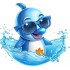 Sticker decorativ, Delfin, Albastru, 66 cm, 1352STK-5