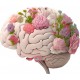 Sticker decorativ, Creier cu Flori, Alb, 69 cm, 1353STK-4