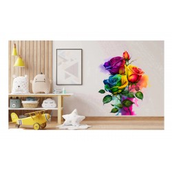 Sticker decorativ, Trandafiri, Verde, 74 cm, 1354STK