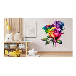 Sticker decorativ, Trandafiri, Mov, 73 cm, 1354STK-1