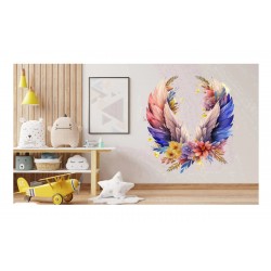 Sticker decorativ, Aripi, Albastru, 71 cm, 1355STK-1