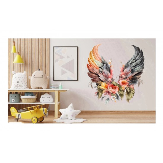 Sticker decorativ, Aripi, Negru, 64 cm, 1355STK-10