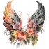 Sticker decorativ, Aripi, Negru, 64 cm, 1355STK-10