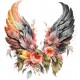Sticker decorativ, Aripi, Negru, 64 cm, 1355STK-10