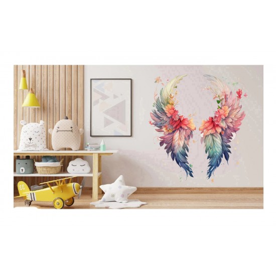 Sticker decorativ, Aripi, Multicolor, 65 cm, 1355STK-14