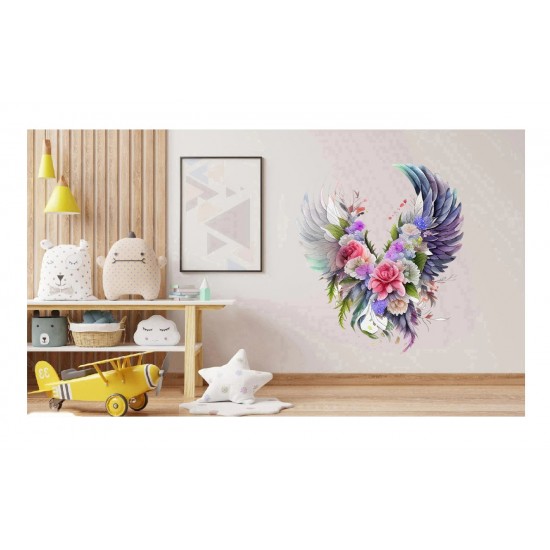 Sticker decorativ, Aripi, Gri, 73 cm, 1355STK-2