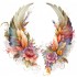 Sticker decorativ, Aripi, Portocaliu, 61 cm, 1355STK-9