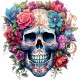 Sticker decorativ, Skull, Albastru, 61 cm, 1357STK-3 Sticker decorativ, Skull, Albastru, 61 cm, 1357STK-3