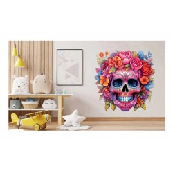 Sticker decorativ, Skull, Roz, 61 cm, 1357STK-4