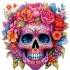 Sticker decorativ, Skull, Roz, 61 cm, 1357STK-4