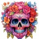 Sticker decorativ, Skull, Roz, 61 cm, 1357STK-4 Sticker decorativ, Skull, Roz, 61 cm, 1357STK-4