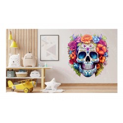 Sticker decorativ, Skull, Alb, 62 cm, 1357STK-5