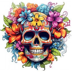 Sticker decorativ, Skull, Galben, 62 cm, 1357STK-6