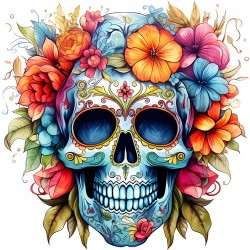 Sticker decorativ, Skull, Turcoaz, 60 cm, 1357STK-7