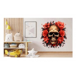 Sticker decorativ, Skull, Rosu, 61 cm, 1357STK-8