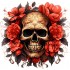 Sticker decorativ, Skull, Rosu, 61 cm, 1357STK-8