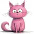 Sticker decorativ, Pisica, Roz, 61 cm, 1358STK-7