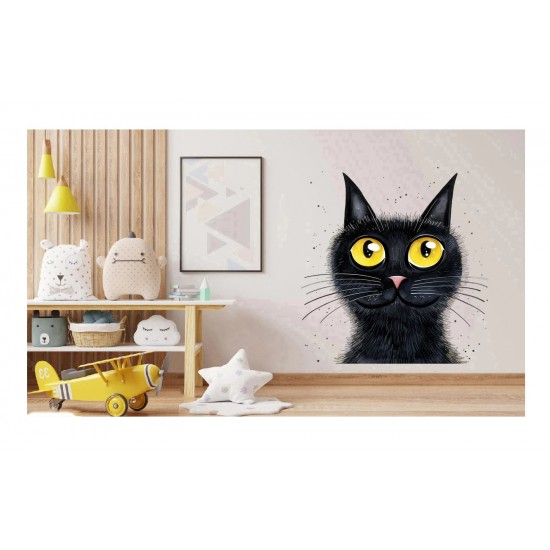 Sticker decorativ, Pisica, Negru, 65 cm, 1358STK-8