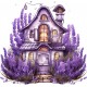 Sticker decorativ, Casa cu Lavanda, Mov, 62 cm, 1361STK-7