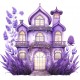 Sticker decorativ, Casa cu Lavanda, Mov, 65 cm, 1361STK-9 Sticker decorativ, Casa cu Lavanda, Mov, 65 cm, 1361STK-9
