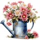 Sticker decorativ, Flori Crizanteme, Roz, 61 cm, 1363STK-14 Sticker decorativ, Flori Crizanteme, Roz, 61 cm, 1363STK-14