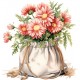 Sticker decorativ, Flori Crizanteme, Roz, 61 cm, 1363STK-5