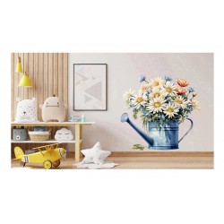 Sticker decorativ, Flori Crizanteme, Alb, 60 cm, 1363STK-6