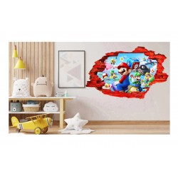 Sticker decorativ, Mario, Albastru,1365STK-3