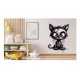Sticker decorativ, Pisica, Negru, 1366STK-10