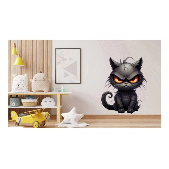 Sticker decorativ, Pisica, Negru, 1366STK-2 Sticker decorativ, Pisica, Negru, 1366STK-2