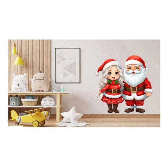 Sticker decorativ, Mos Craciun, Rosu, 1368STK Sticker decorativ, Mos Craciun, Rosu, 1368STK