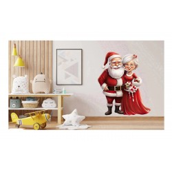 Sticker decorativ, Mos Craciun, Rosu, 1368STK-1 Sticker decorativ, Mos Craciun, Rosu, 1368STK-1