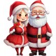 Sticker decorativ, Mos Craciun, Rosu, 1368STK-5 Sticker decorativ, Mos Craciun, Rosu, 1368STK-5