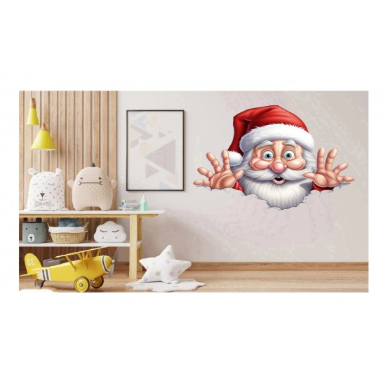 Sticker decorativ, Mos Craciun, Rosu, 1371STK-1 Sticker decorativ, Mos Craciun, Rosu, 1371STK-1