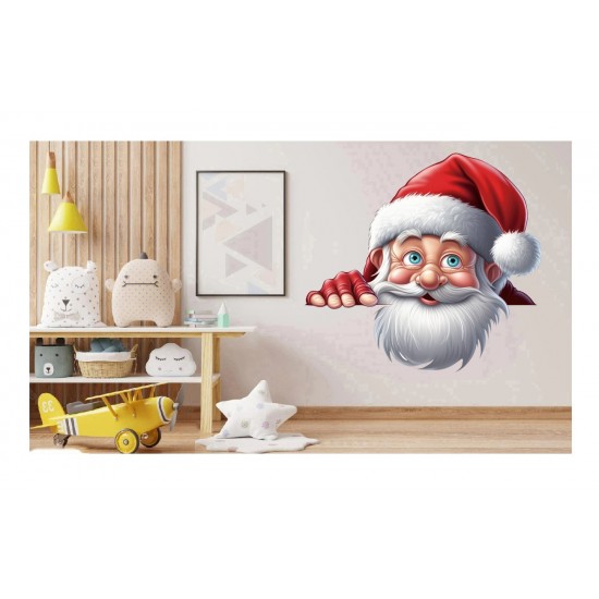 Sticker decorativ, Mos Craciun, Rosu, 1371STK-9 Sticker decorativ, Mos Craciun, Rosu, 1371STK-9