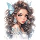 Sticker decorativ, Printesa, Gri, 1374STK-14 Sticker decorativ, Printesa, Gri, 1374STK-14
