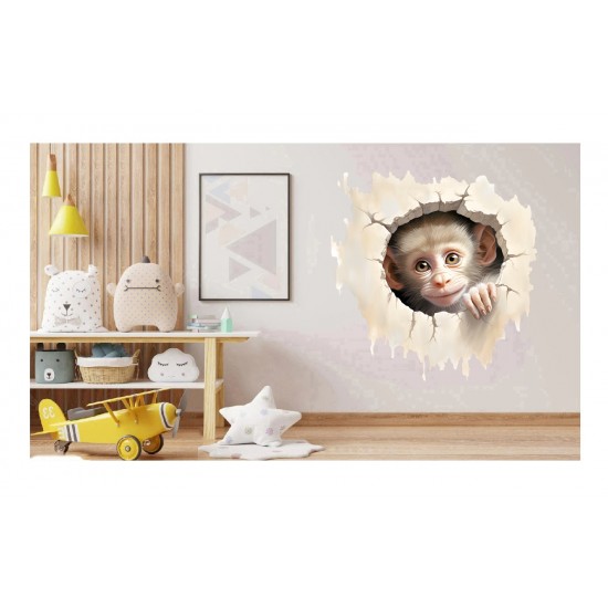 Sticker decorativ, Maimuta, Gri, 1375STK-5 Sticker decorativ, Maimuta, Gri, 1375STK-5