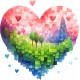 Sticker decorativ, Minecraft, Rosu, 1376STK-10