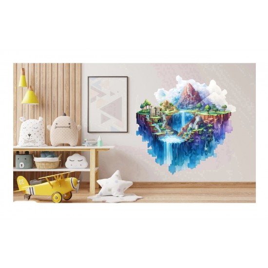 Sticker decorativ, Minecraft, Albastru, 1376STK-12