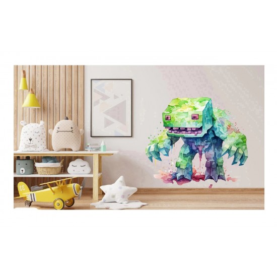 Sticker decorativ, Minecraft, Verde, 1376STK-13 Sticker decorativ, Minecraft, Verde, 1376STK-13