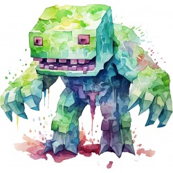 Sticker decorativ, Minecraft, Verde, 1376STK-13