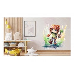 Sticker decorativ, Minecraft, Verde, 1376STK-15