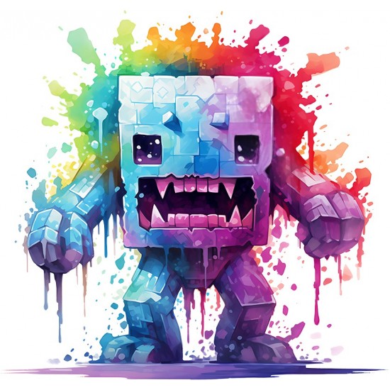 Sticker decorativ, Minecraft, Mov, 1376STK-8