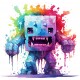 Sticker decorativ, Minecraft, Mov, 1376STK-8