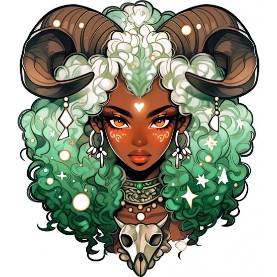 Sticker decorativ, Zodiac Taur, Verde, 1377STK-10