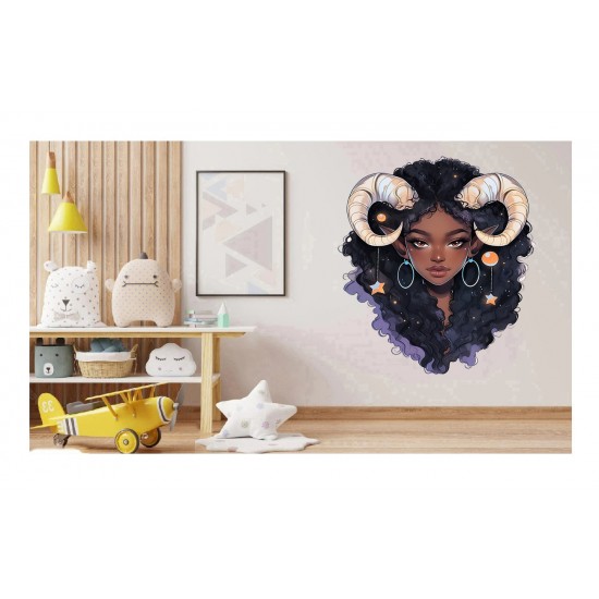 Sticker decorativ, Zodiac Capricorn, Negru, 1377STK-3 Sticker decorativ, Zodiac Capricorn, Negru, 1377STK-3