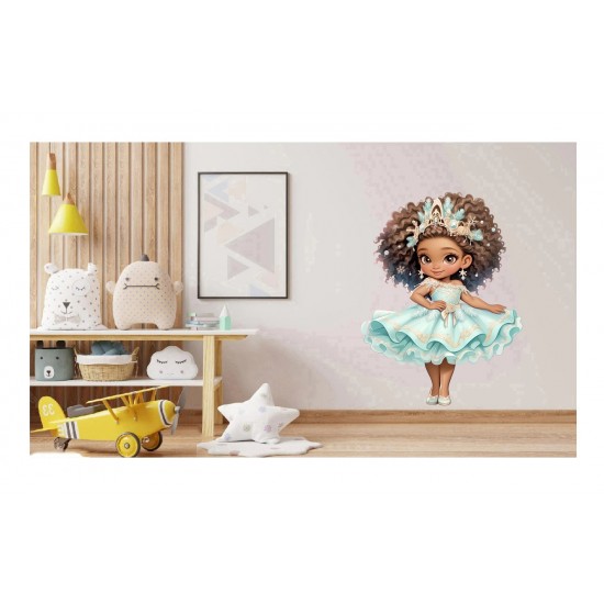 Sticker decorativ, Printesa, Turcoaz, 1378STK-5