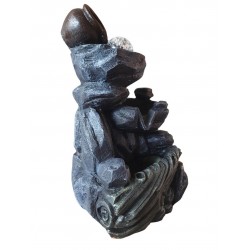 Fantana arteziana cu roci, cu buton On/off, Bila si leduri luminoase, 35 cm, 1931L