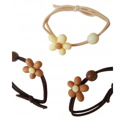 Set 3 elastice de par, Floare, 8 cm, Multicolor, 36BJ